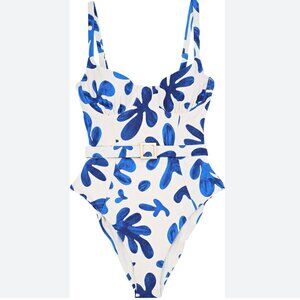 RARE WeWoreWhat "Danielle" Belted One-Piece Swimsuit size: M